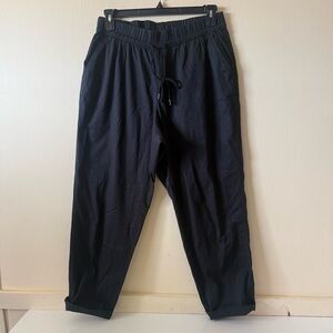Pact Organic Jogger Pants Womens Black Tapered Leg Drawstring Waist Casual SZ XL